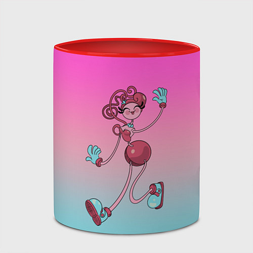Кружка цветная Мама длинные ноги: Poppy Playtime / 3D-Белый + красный – фото 2