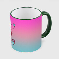 Кружка 3D Мама длинные ноги: Poppy Playtime, цвет: 3D-зеленый кант