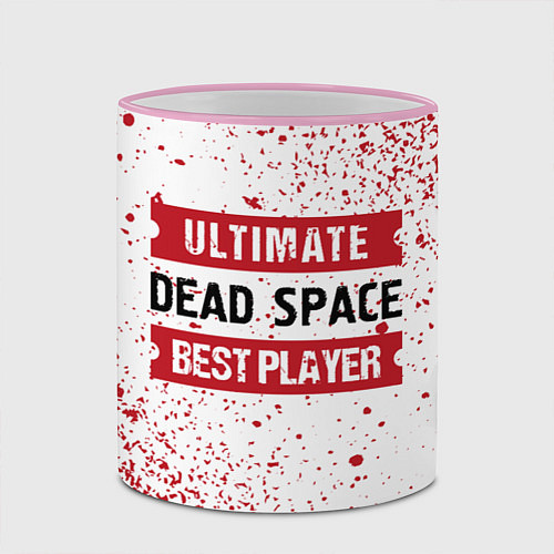 Кружка цветная Dead Space: красные таблички Best Player и Ultimat / 3D-Розовый кант – фото 2