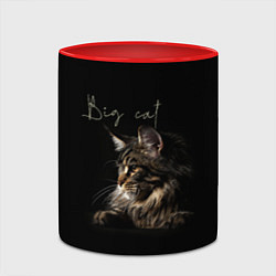 Кружка 3D Big cat Maine Coon, цвет: 3D-белый + красный — фото 2