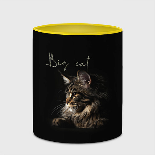 Кружка цветная Big cat Maine Coon / 3D-Белый + желтый – фото 2