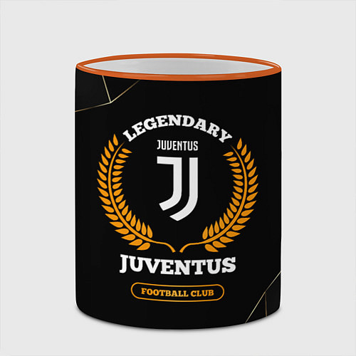 Кружка цветная Лого Juventus и надпись Legendary Football Club на / 3D-Оранжевый кант – фото 2