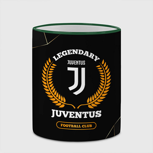 Кружка цветная Лого Juventus и надпись Legendary Football Club на / 3D-Зеленый кант – фото 2