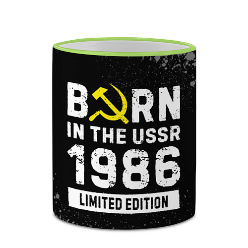 Кружка цветная Born In The USSR 1986 year Limited Edition / 3D-Светло-зеленый кант – фото 2