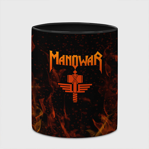 Кружка цветная Manowar ПЛАМЯ / 3D-Белый + черный – фото 2