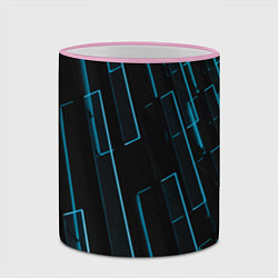 Кружка 3D Неоновые стёкла - Голубой, цвет: 3D-розовый кант — фото 2