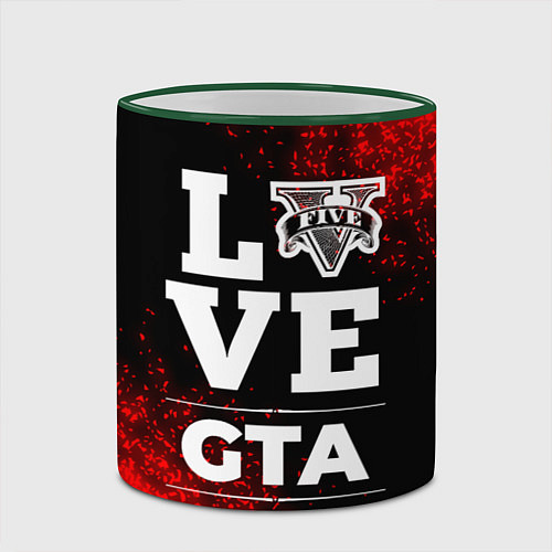 Кружка цветная GTA Love Классика / 3D-Зеленый кант – фото 2