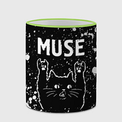 Кружка 3D Группа Muse и Рок Кот, цвет: 3D-светло-зеленый кант — фото 2