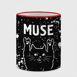 Кружка 3D Группа Muse и Рок Кот, цвет: 3D-красный кант — фото 2