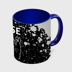 Кружка 3D Группа Muse и Рок Кот, цвет: 3D-белый + синий