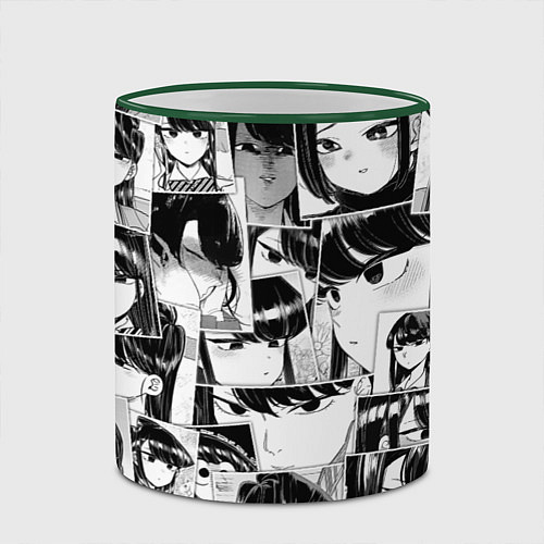 Кружка цветная Komi san pattern / 3D-Зеленый кант – фото 2