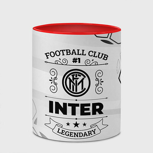 Кружка цветная Inter Football Club Number 1 Legendary / 3D-Белый + красный – фото 2