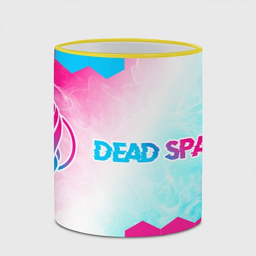 Кружка цветная Dead Space Neon Gradient / 3D-Желтый кант – фото 2