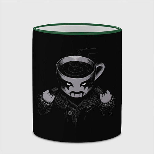 Кружка цветная Black Metal Coffee / 3D-Зеленый кант – фото 2