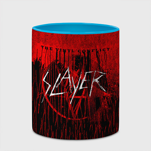 Кружка цветная The Vinyl Conflict - Slayer / 3D-Белый + небесно-голубой – фото 2