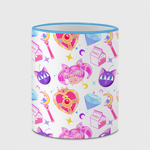 Кружка цветная Сейлор Мун Sailor Moon / 3D-Небесно-голубой кант – фото 2