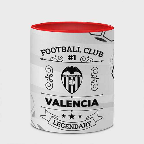 Кружка цветная Valencia Football Club Number 1 Legendary / 3D-Белый + красный – фото 2