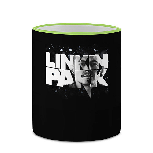 Кружка цветная Linkin Park логотип с фото / 3D-Светло-зеленый кант – фото 2