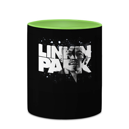 Кружка цветная Linkin Park логотип с фото / 3D-Белый + светло-зеленый – фото 2
