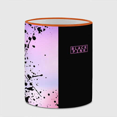 Кружка цветная BLACKPINK HALF COLORS / 3D-Оранжевый кант – фото 2