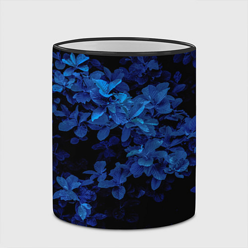 Кружка цветная BLUE FLOWERS Синие цветы / 3D-Черный кант – фото 2