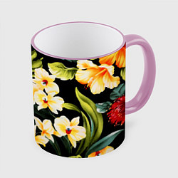 Кружка 3D Vanguard floral composition Summer, цвет: 3D-розовый кант