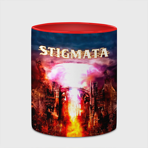 Кружка цветная Stigmata альбом / 3D-Белый + красный – фото 2