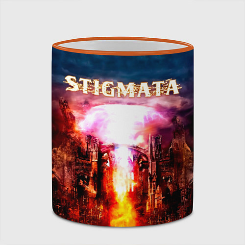 Кружка цветная Stigmata альбом / 3D-Оранжевый кант – фото 2