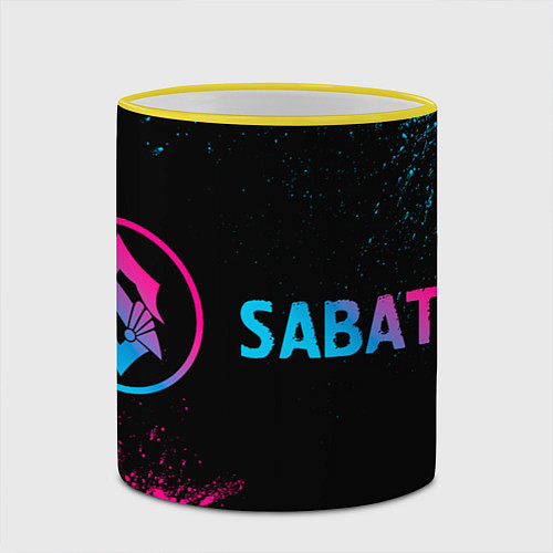 Кружка цветная Sabaton Neon Gradient / 3D-Желтый кант – фото 2