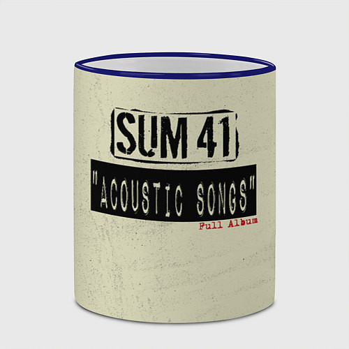 Кружка цветная Sum 41 - The Acoustics Full Album / 3D-Синий кант – фото 2