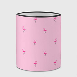 Кружка 3D Фламинго на розовом фоне, цвет: 3D-черный кант — фото 2