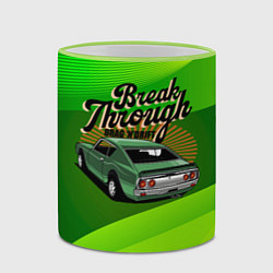 Кружка 3D Retro зеленый ретро-автомобиль, цвет: 3D-светло-зеленый кант — фото 2