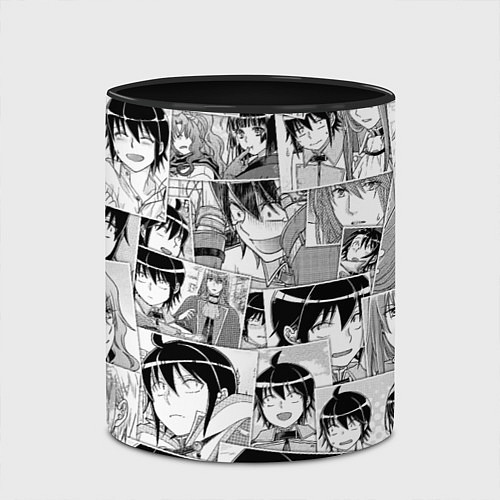 Кружка цветная Tsuki ga Michibiku Isekai Douchuu pattern / 3D-Белый + черный – фото 2