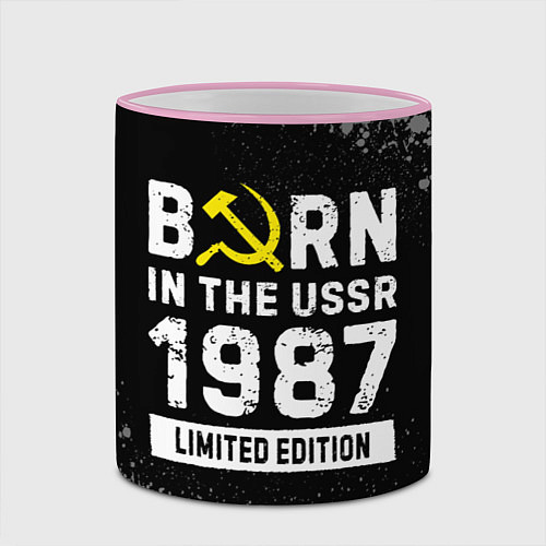 Кружка цветная Born In The USSR 1987 year Limited Edition / 3D-Розовый кант – фото 2