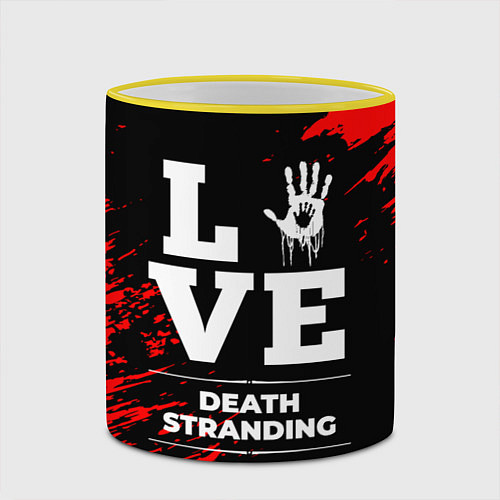 Кружка цветная Death Stranding Love Классика / 3D-Желтый кант – фото 2