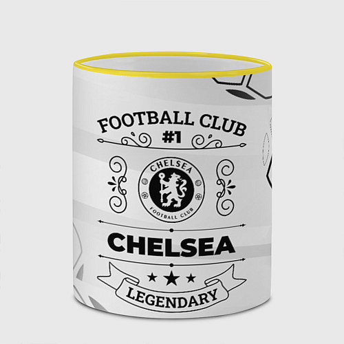 Кружка цветная Chelsea Football Club Number 1 Legendary / 3D-Желтый кант – фото 2