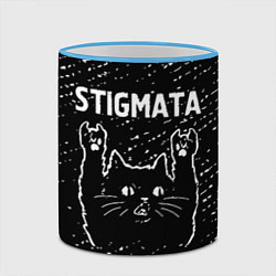 Кружка 3D Группа Stigmata и Рок Кот, цвет: 3D-небесно-голубой кант — фото 2