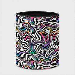 Кружка 3D Цветная оптическая иллюзия, цвет: 3D-белый + черный — фото 2