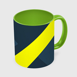 Кружка 3D Геометрическая Стрелка, цвет: 3D-белый + светло-зеленый