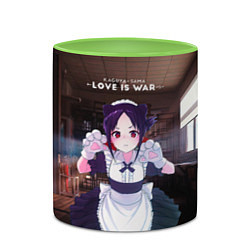 Кружка 3D Love is war Госпожа Кагуя - Синомия, цвет: 3D-белый + светло-зеленый — фото 2