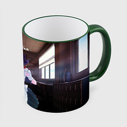 Кружка 3D Love is war Госпожа Кагуя - Синомия, цвет: 3D-зеленый кант