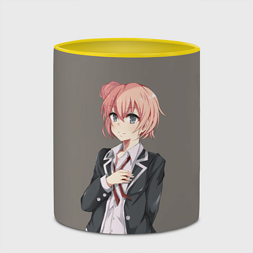 Кружка цветная Юи Юигахама OreGairu / 3D-Белый + желтый – фото 2