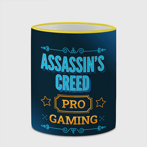 Кружка цветная Игра Assassins Creed: PRO Gaming / 3D-Желтый кант – фото 2