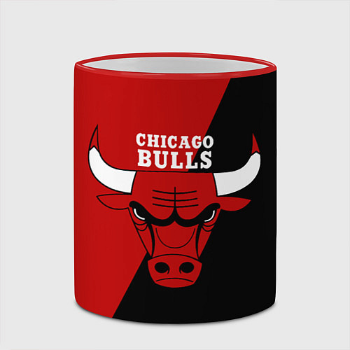 Кружка цветная Chicago Bulls NBA / 3D-Красный кант – фото 2