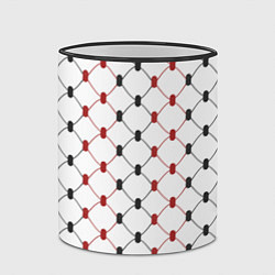 Кружка 3D Куфия - чёрно-красный узор в арабском стиле куфия, цвет: 3D-черный кант — фото 2