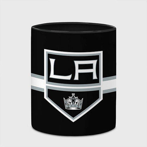 Кружка цветная Лос-Анджелес Кингз Форма / 3D-Белый + черный – фото 2
