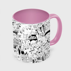 Кружка 3D Spy Family Heh Семья Шпиона Анечка Фоджер, цвет: 3D-белый + розовый