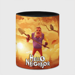 Кружка 3D Hello Neighbor Привет сосед Сосед с лопатой, цвет: 3D-белый + черный — фото 2