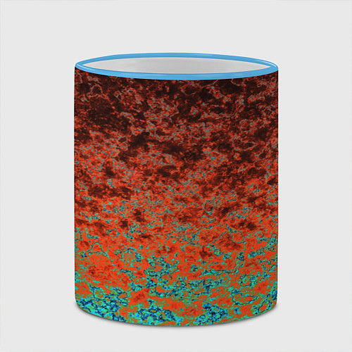 Кружка цветная Turquoise brown abstract marble pattern / 3D-Небесно-голубой кант – фото 2