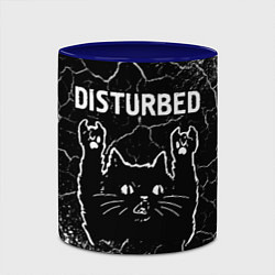 Кружка 3D Группа Disturbed и Рок Кот, цвет: 3D-белый + синий — фото 2